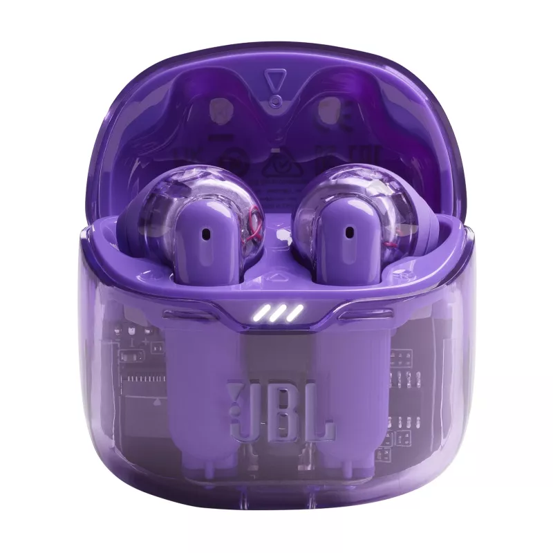 JBL Tune Flex Ghost Edition austiņas True Wireless Stereo (TWS) Iekšauss Zvanu/Mūzikas Bluetooth Violeta, Caurspīdīga