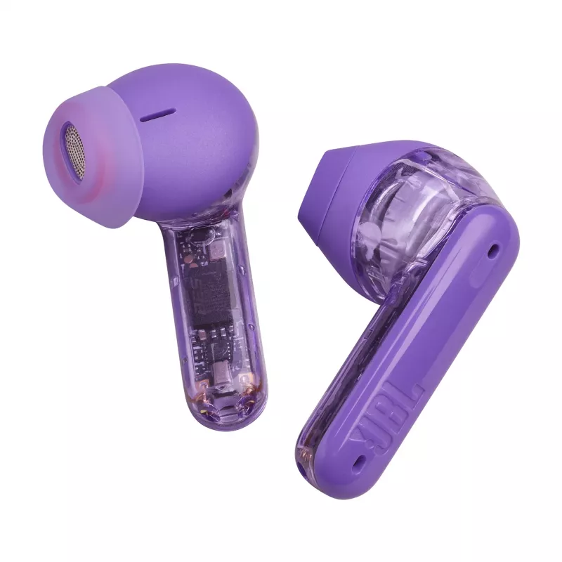 JBL Tune Flex Ghost Edition austiņas True Wireless Stereo (TWS) Iekšauss Zvanu/Mūzikas Bluetooth Violeta, Caurspīdīga