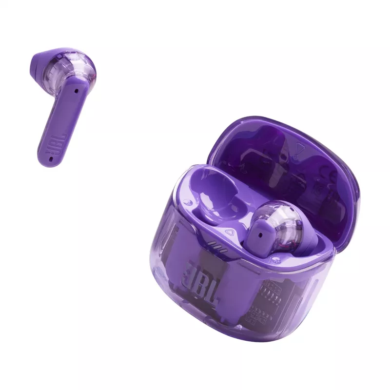 JBL Tune Flex Ghost Edition austiņas True Wireless Stereo (TWS) Iekšauss Zvanu/Mūzikas Bluetooth Violeta, Caurspīdīga