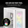 PC korpuss Corsair iCUE 5000D RGB Airflow Midi Tower balts