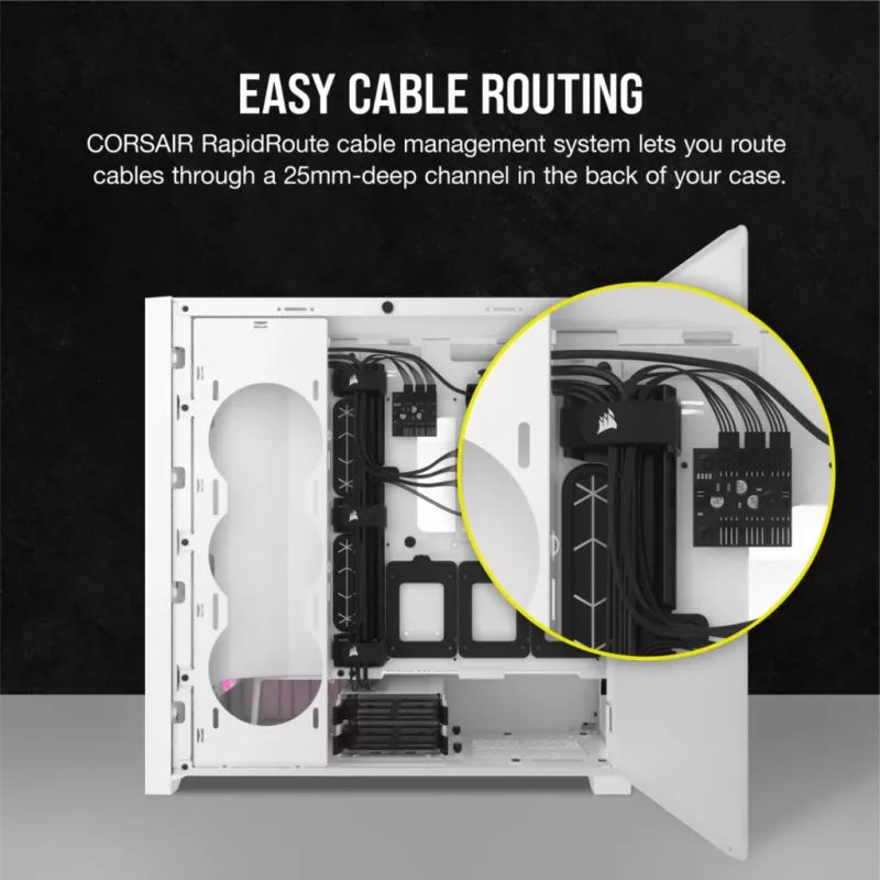 PC korpuss Corsair iCUE 5000D RGB Airflow Midi Tower balts