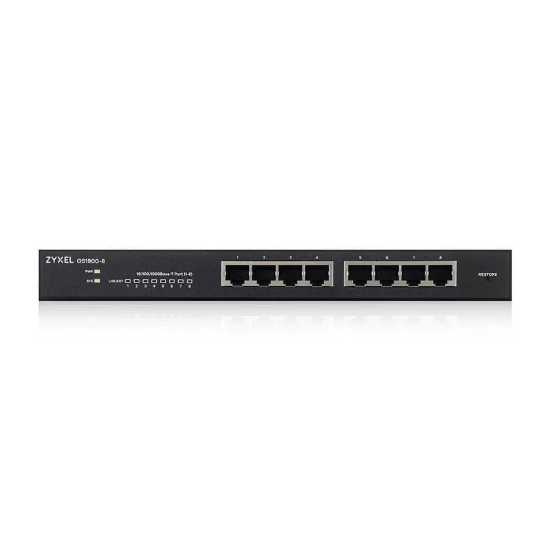 Zyxel GS1900-8 Vadāms L2 Gigabit Ethernet (10/100/1000) Melns