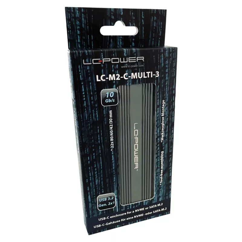 LC-POWER SSD korpuss - M.2 LC-M2-C-MULTI-3 Lc-power USB3.2 M.2-SSD korpuss (NVMe & SATA)