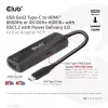 CLUB3D USB Gen2 Type-C uz HDMI™ 8K60Hz vai 4K120Hz HDR10+ ar DSC1.2 un Power Delivery 3.0 aktīvs adapteris M/F