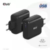 CLUB3D ceļojumu lādētājs 100 W GAN tehnoloģija, USB-IF TID sertificēts, viena pieslēgvieta USB Type-C, atbalsta Power Delivery (PD) 3.0