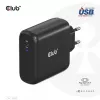 CLUB3D ceļojumu lādētājs 100 W GAN tehnoloģija, USB-IF TID sertificēts, viena pieslēgvieta USB Type-C, atbalsta Power Delivery (PD) 3.0
