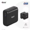 CLUB3D ceļojumu lādētājs 100 W GAN tehnoloģija, USB-IF TID sertificēts, viena pieslēgvieta USB Type-C, atbalsta Power Delivery (PD) 3.0
