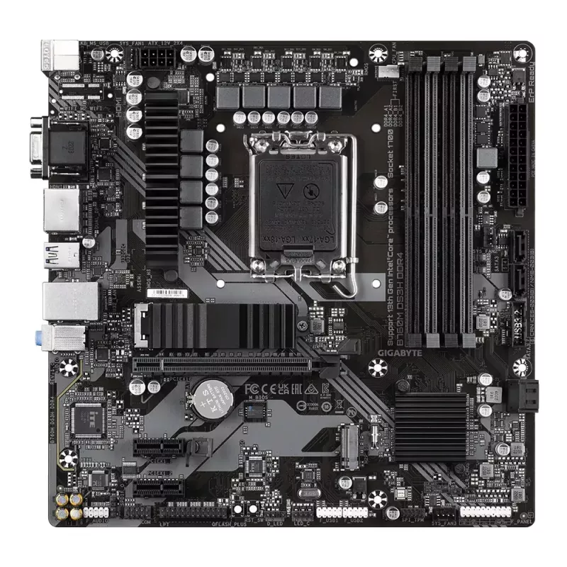 Mātesplate GIGABYTE B760M DS3H DDR4 Micro ATX, Intel LGA 1700, 4x DIMM, 128GB, 2.5Gb LAN, 2x M.2, HDMI+DP