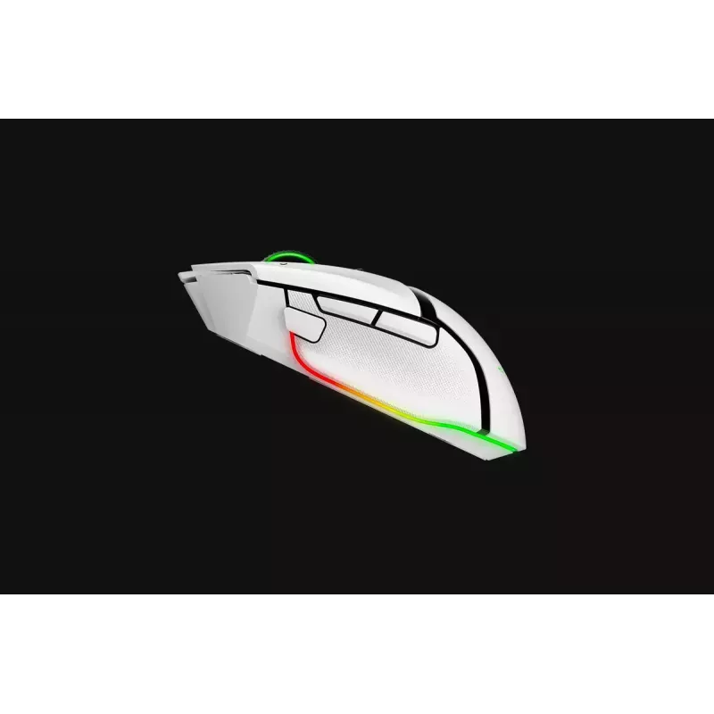 Spēļu pele Razer Basilisk V3 Pro — labā roka, optiskā 30 000 DPI, RF bezvadu/Bluetooth/USB-C, balta