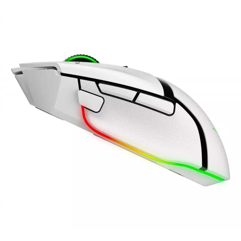Spēļu pele Razer Basilisk V3 Pro — labā roka, optiskā 30 000 DPI, RF bezvadu/Bluetooth/USB-C, balta