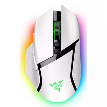 Spēļu pele Razer Basilisk V3 Pro — labā roka, optiskā 30 000 DPI, RF bezvadu/Bluetooth/USB-C, balta