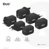 CLUB3D ceļojumu lādētājs PPS 65W GAN tehnoloģija, trīs porti (2x USB Type-C + USB Type-A) Power Delivery (PD) 3.0 atbalsts