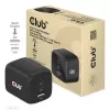 CLUB3D ceļojumu lādētājs PPS 65W GAN tehnoloģija, trīs porti (2x USB Type-C + USB Type-A) Power Delivery (PD) 3.0 atbalsts
