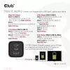 CLUB3D ceļojumu lādētājs PPS 65W GAN tehnoloģija, trīs porti (2x USB Type-C + USB Type-A) Power Delivery (PD) 3.0 atbalsts