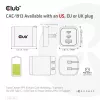 CLUB3D ceļojumu lādētājs PPS 65W GAN tehnoloģija, trīs porti (2x USB Type-C + USB Type-A) Power Delivery (PD) 3.0 atbalsts