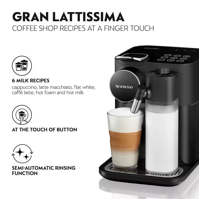 De’Longhi Nespresso Gran Lattissima kafijas automāts no Delonghi, Sophisticated Darks