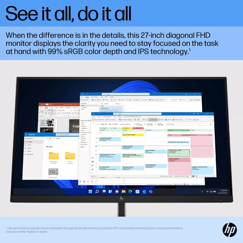 HP E27 G5 FHD monitors, 68,6 cm (27 collas), 1920 x 1080 pikseļi, Full HD, LCD, 5 ms, Melns