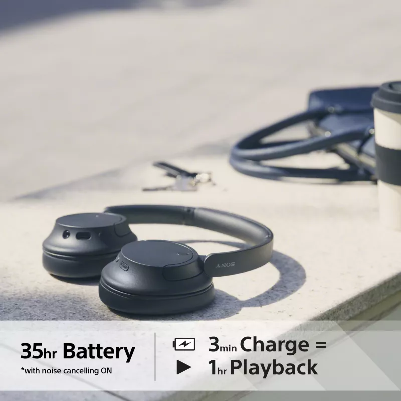 Sony WH-CH720 austiņas, vadu un bezvadu, galvas saite, zvaniem/mūzikai, USB Type-C, Bluetooth, melnas