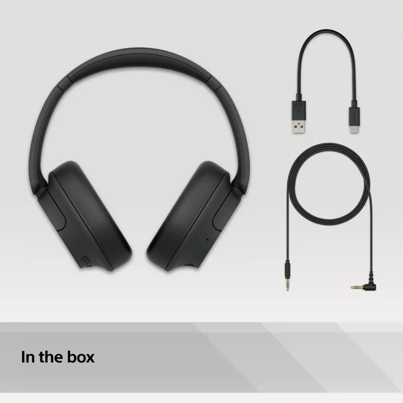 Sony WH-CH720 austiņas, vadu un bezvadu, galvas saite, zvaniem/mūzikai, USB Type-C, Bluetooth, melnas