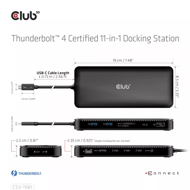 Dokstacija CLUB3D Thunderbolt 4 Certified 11-in-1 140W