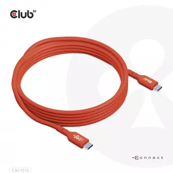 CLUB3D USB2 Type-C divvirzienu USB-IF sertificēts datu kabelis 480Mb, PD 240W(48V/5A) EPR M/M 3m / 9.84 ft
