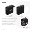 CLUB3D Ceļojumu lādētājs 140 W GaN tehnoloģija, viens USB Type-C ports, Power Delivery (PD) 3.1 atbalsts