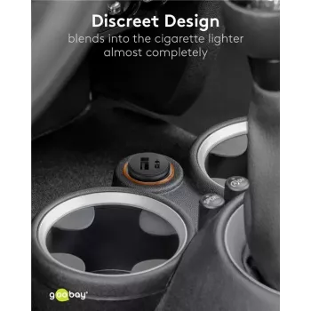 Goobay Dual-USB Auto ātrais lādētājs USB-C PD 45W melns