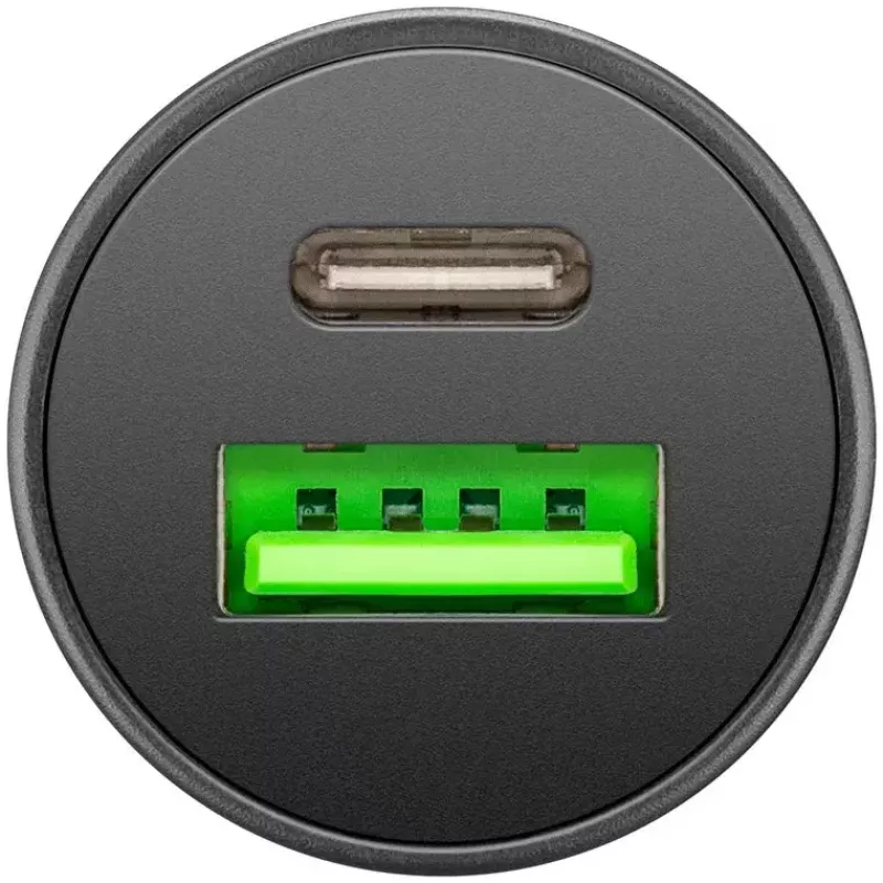 Goobay Dual-USB Auto ātrais lādētājs USB-C PD 45W melns