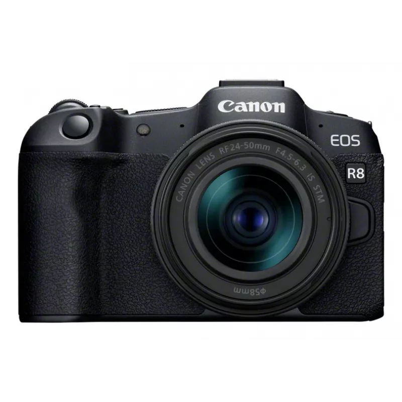 Canon EOS R8 + RF 24-50mm F4.5-6.3 IS STM Kit, 24,2 MP, 6000 x 4000 pikseļi, CMOS, 4K Ultra HD, skārienjūtīgs ekrāns, melns