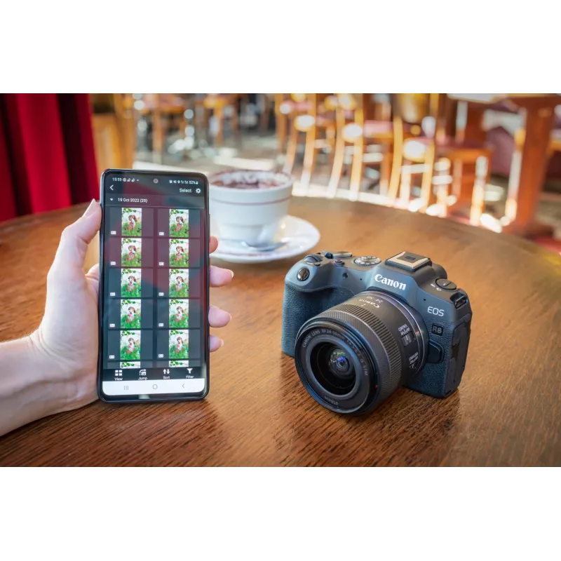 Canon EOS R8 + RF 24-50mm F4.5-6.3 IS STM Kit, 24,2 MP, 6000 x 4000 pikseļi, CMOS, 4K Ultra HD, skārienjūtīgs ekrāns, melns