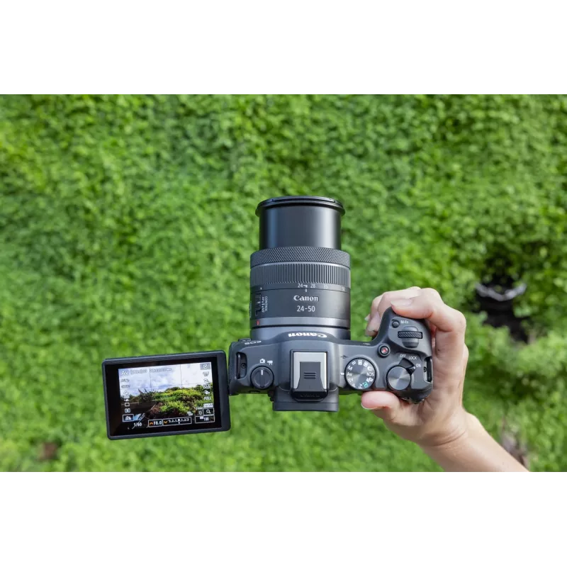 Canon EOS R8 + RF 24-50mm F4.5-6.3 IS STM Kit, 24,2 MP, 6000 x 4000 pikseļi, CMOS, 4K Ultra HD, skārienjūtīgs ekrāns, melns