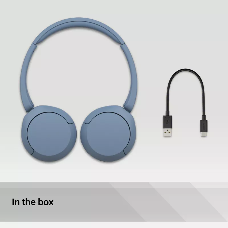 Sony WH-CH520 Bezvadu austiņas ar galvas saiti Zvaniem/Mūzikai USB Type-C Zilā krāsā