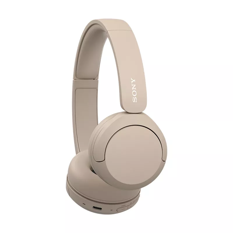 Sony WH-CH520 Bezvadu austiņas, galvas saite, zvaniem/mūzikai, USB Type-C, Bluetooth, uzlādes statīvs, krēmkrāsas