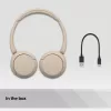 Sony WH-CH520 Bezvadu austiņas, galvas saite, zvaniem/mūzikai, USB Type-C, Bluetooth, uzlādes statīvs, krēmkrāsas