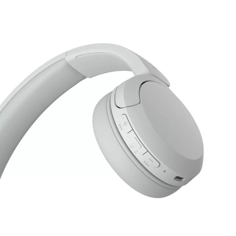 Sony WH-CH520 bezvadu uz ausīm liekamas austiņas ar mikrofonu, Bluetooth 5.2, 50 h atskaņošanas laiks, USB-C uzlāde, baltas