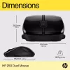 HP 250 Dual Mouse, abpusējs, Bluetooth + USB Type-A, 1600 DPI, melns