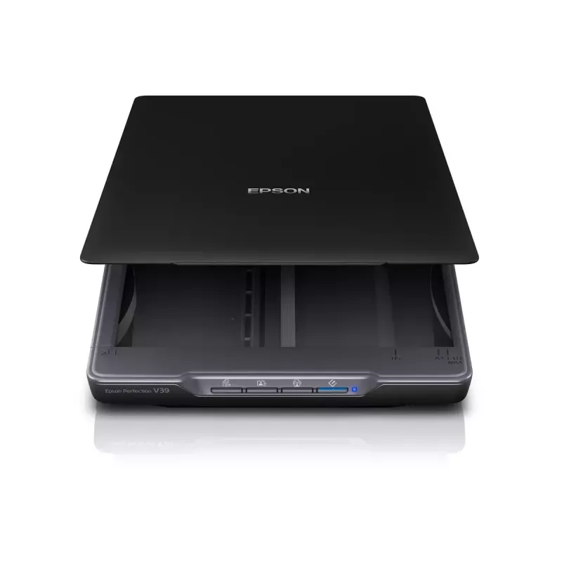 Plakanvirsmas skeneris Epson Perfection V39II — A4, 4800 x 4800 DPI, CIS, USB barošana, Melns