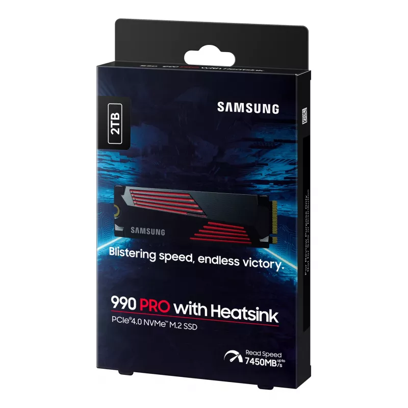 SSD disks Samsung 990 PRO ar Heatsink 2000 GB M.2 2280 M.2 NVMe MZ-V9P2T0CW