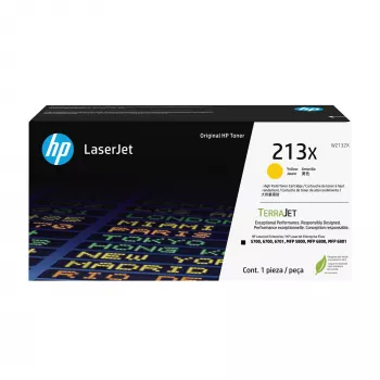 HP 213X augstas ražības dzeltena oriģināla LaserJet tonera kasetne, 6000 lapas, dzeltena, 1 gab.