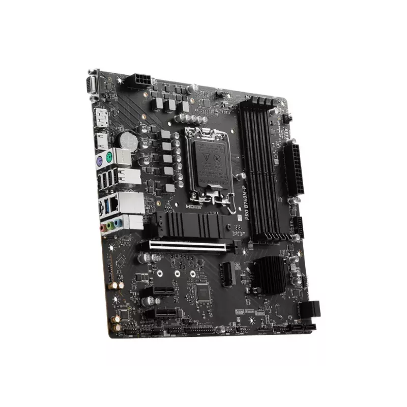 Mātesplate MSI PRO B760M-P micro ATX, Intel B760, LGA 1700, 4× DDR5 sloti, 192 GB, SATA III, PCIe 4.0