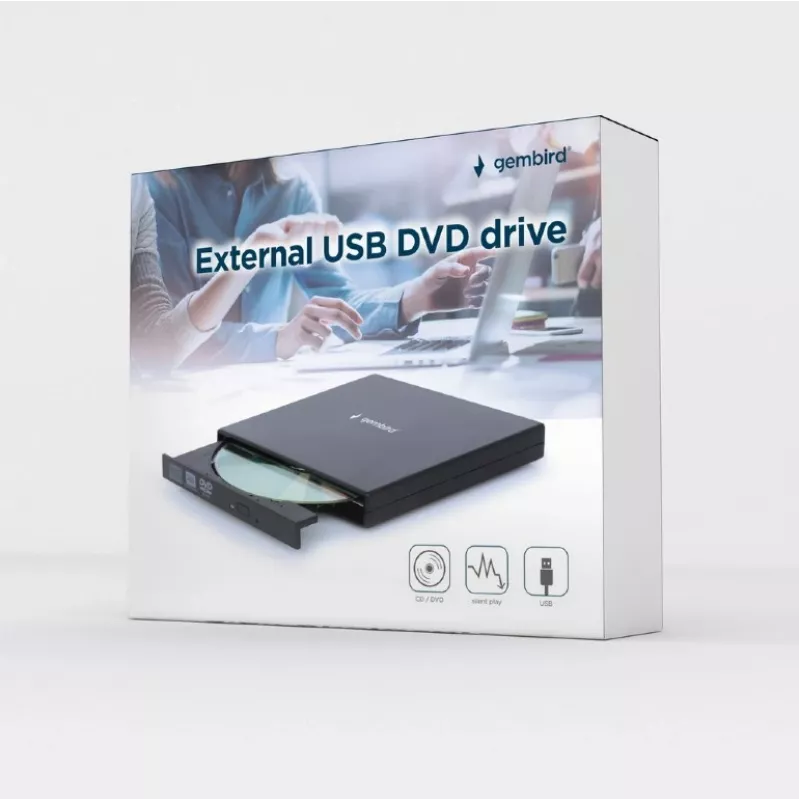 GEMBIRD ārējais USB DVD pārrakstīšanas disks 24x - melns