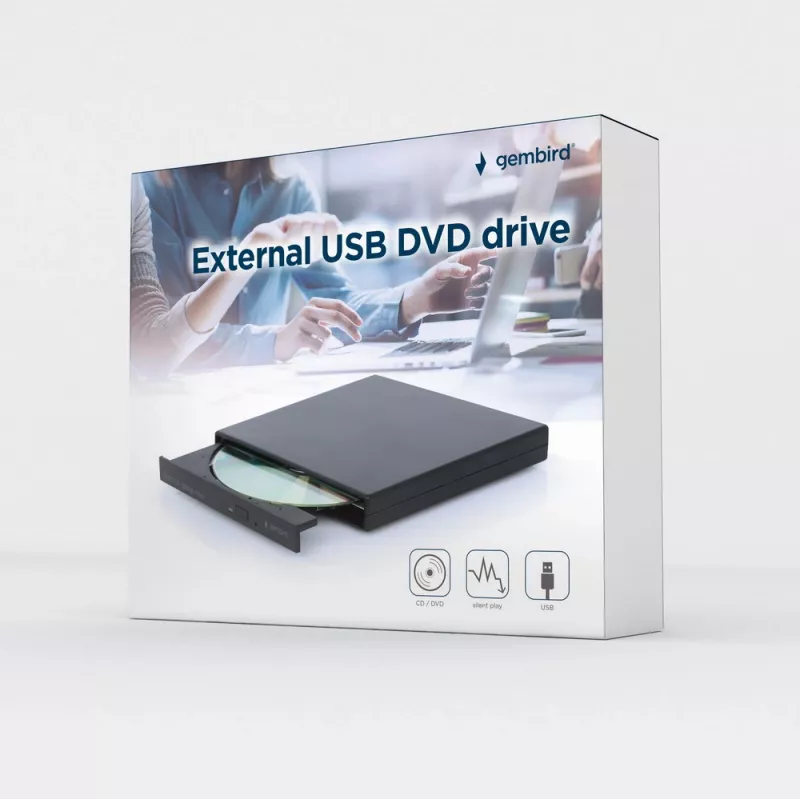 GEMBIRD ārējais USB DVD pārrakstīšanas disks 24x - melns