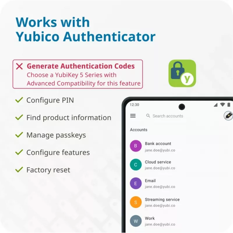 YUBICO drošības atslēga NFC USB-A