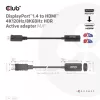 CLUB3D DisplayPort1.4 uz HDMI 4K120Hz/8K60Hz HDR aktīvais adapteris M/F