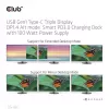 CLUB3D USB Gen1 Type-C Triple Display DP1.4 Alt mode Smart PD3.0 uzlādes dokstacija ar 100 vatu barošanas avotu