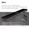CLUB3D USB Gen1 Type-C Triple Display DP1.4 Alt mode Smart PD3.0 uzlādes dokstacija ar 100 vatu barošanas avotu