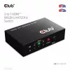 CLUB3D 3 uz 1 HDMI™ 8K60Hz/4K120Hz pārslēdzējs, 7680 x 4320 pikseļi, 8K Ultra HD, melns