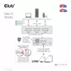 CLUB3D 3 uz 1 HDMI™ 8K60Hz/4K120Hz pārslēdzējs, 7680 x 4320 pikseļi, 8K Ultra HD, melns