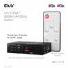 CLUB3D 3 uz 1 HDMI™ 8K60Hz/4K120Hz pārslēdzējs, 7680 x 4320 pikseļi, 8K Ultra HD, melns