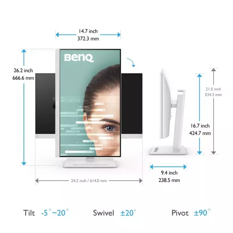 BenQ GW2790QT datora monitors 68.6 cm (27 colli) 2560 x 1440 pikseļi Quad HD LED Balts